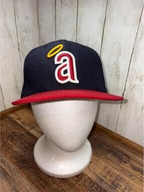Los Angeles Angels New Era 59Fifty 7 1/2 Mens Fitted Hat Throwback Logo Wool Cap
